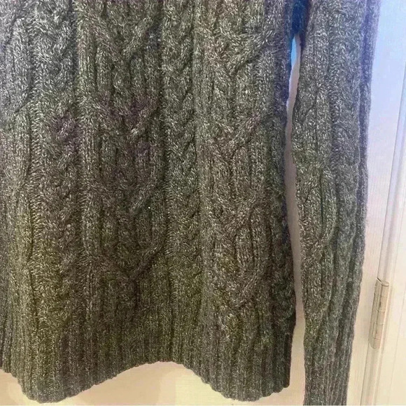 VINTAGE GAP 100% Lambswool Grey Cableknit Sweater Size XL - Picture 4 of 10